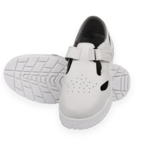CYMRIC - Microfiber upper basic cleanroom occupational footwear White washable microfiber upper Slip-on shoe design Moisture-wicking mesh lining Steel toe cap Double Density PU sole with TPU patch & PU/Rubber Occupational, Breathable, Washable and Anti-allergic